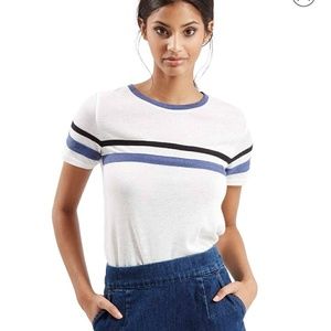 Topshop Double Stripe Burnout Tee